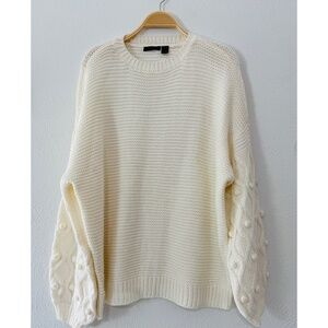 RDI Chunky Cable Knit Cream Sweater, XL
